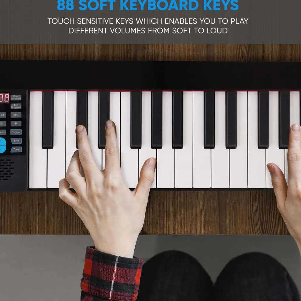 Electric Keyboard Piano 88 Keys Portable Foldable Bluetooth 128 Tones