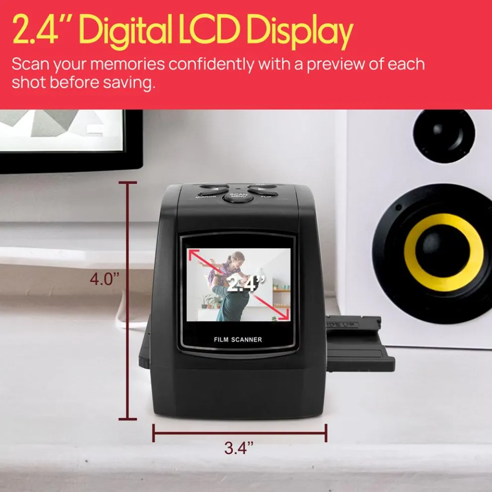 Film Scanner Slide Digitizer 22MP LCD Display TV Output