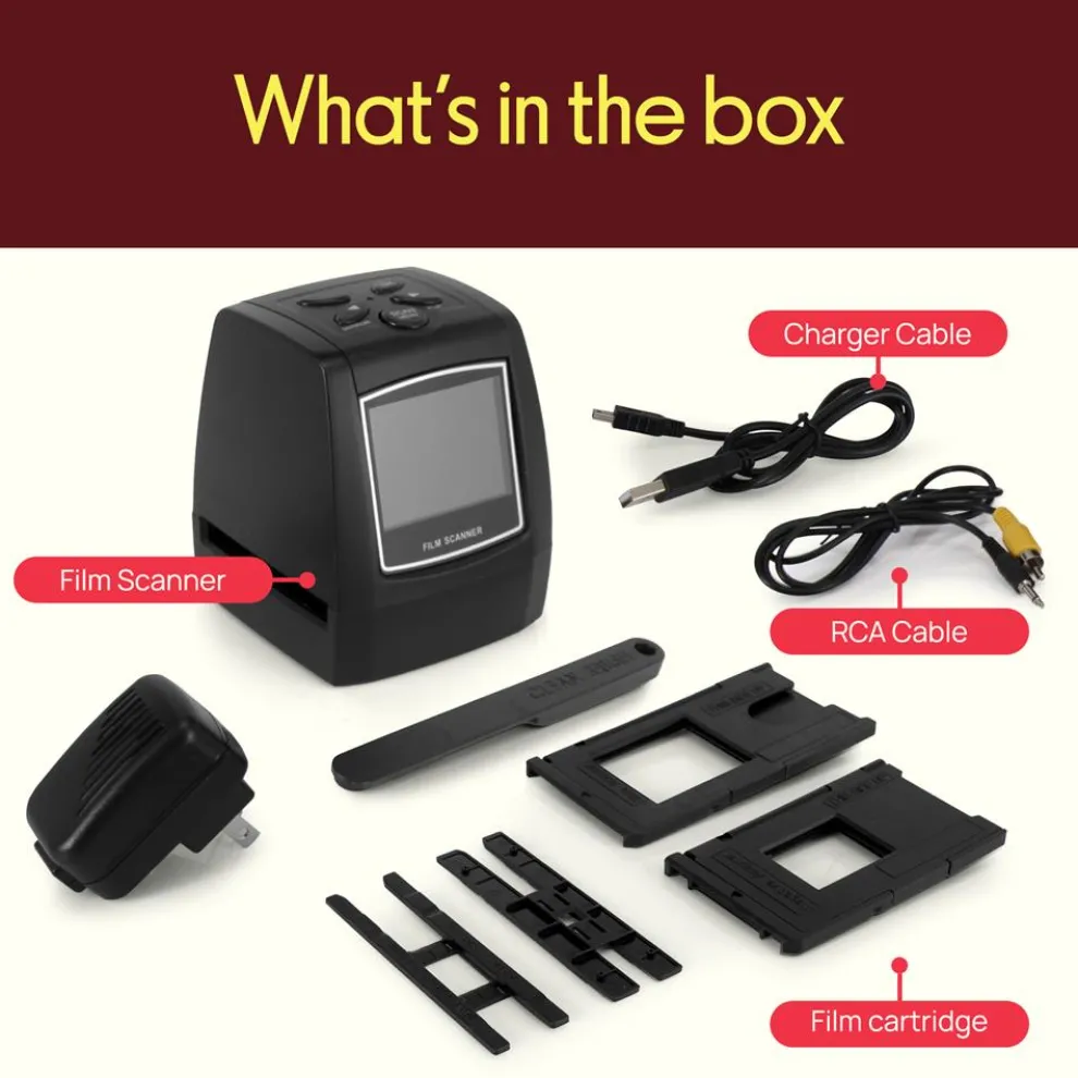 Film Scanner Slide Digitizer 22MP LCD Display TV Output