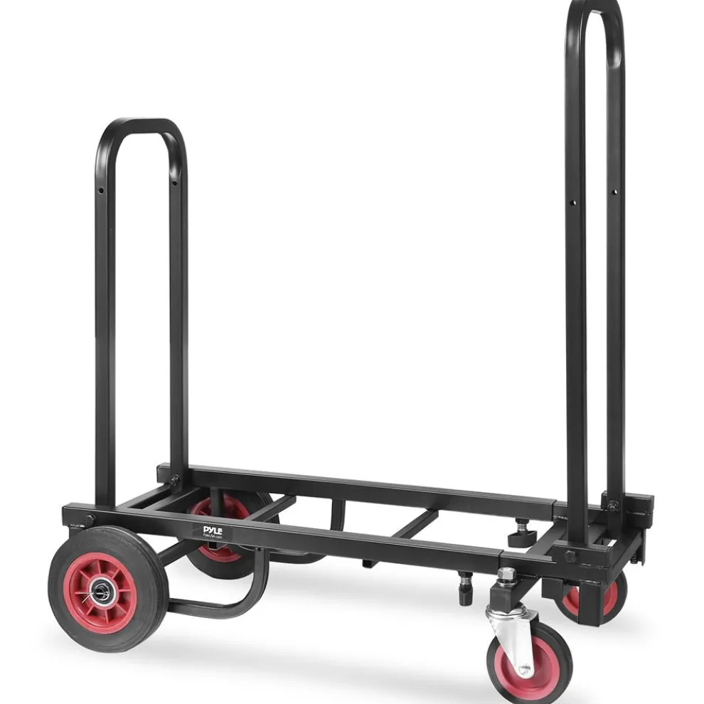 Folding Equipment Cart, 8-in-1 Convertible, R-Trac Wheels, Steel