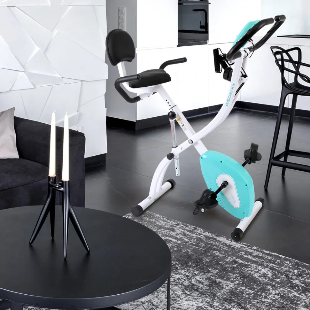 Folding Exercise Bike, Cardio Workout, 8 Resistance Levels, Pulse Monitor