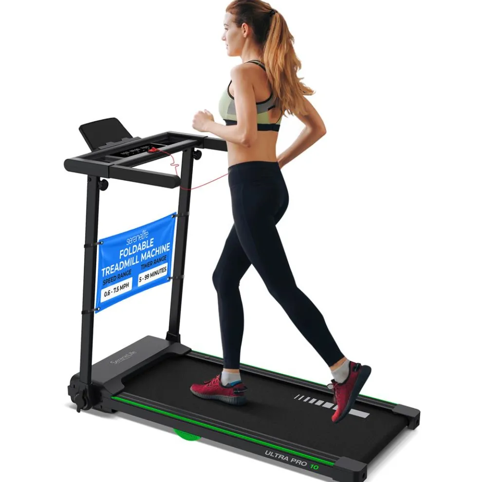 Folding Treadmill for Weight Loss, 2.5 HP Motor, Shock Absorption, White LED