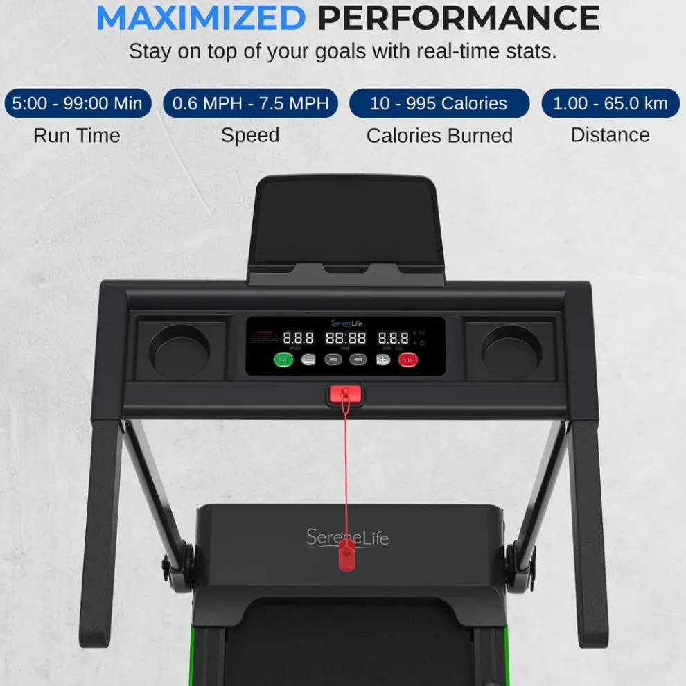 Folding Treadmill for Weight Loss, 2.5 HP Motor, Shock Absorption, White LED