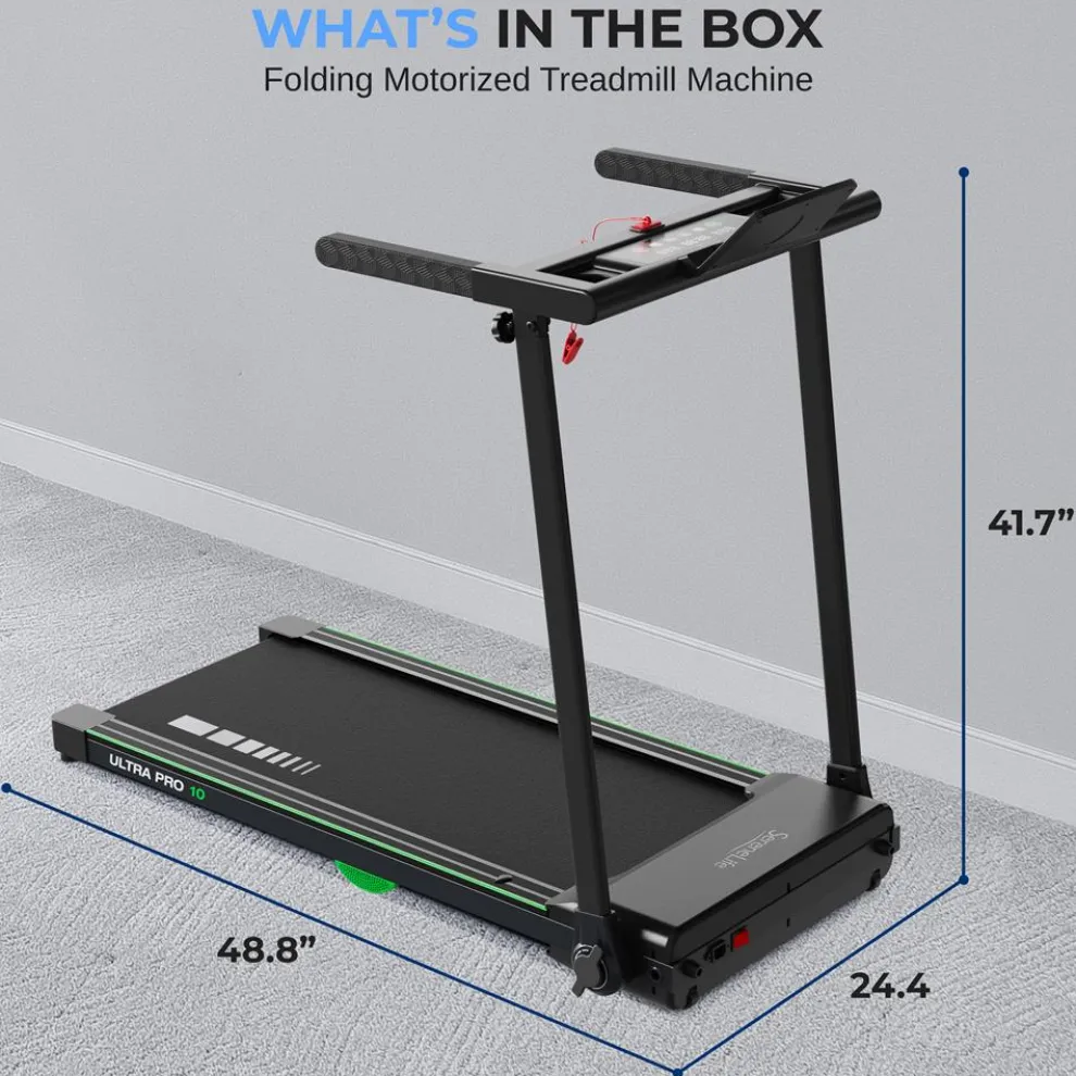Folding Treadmill for Weight Loss, 2.5 HP Motor, Shock Absorption, White LED