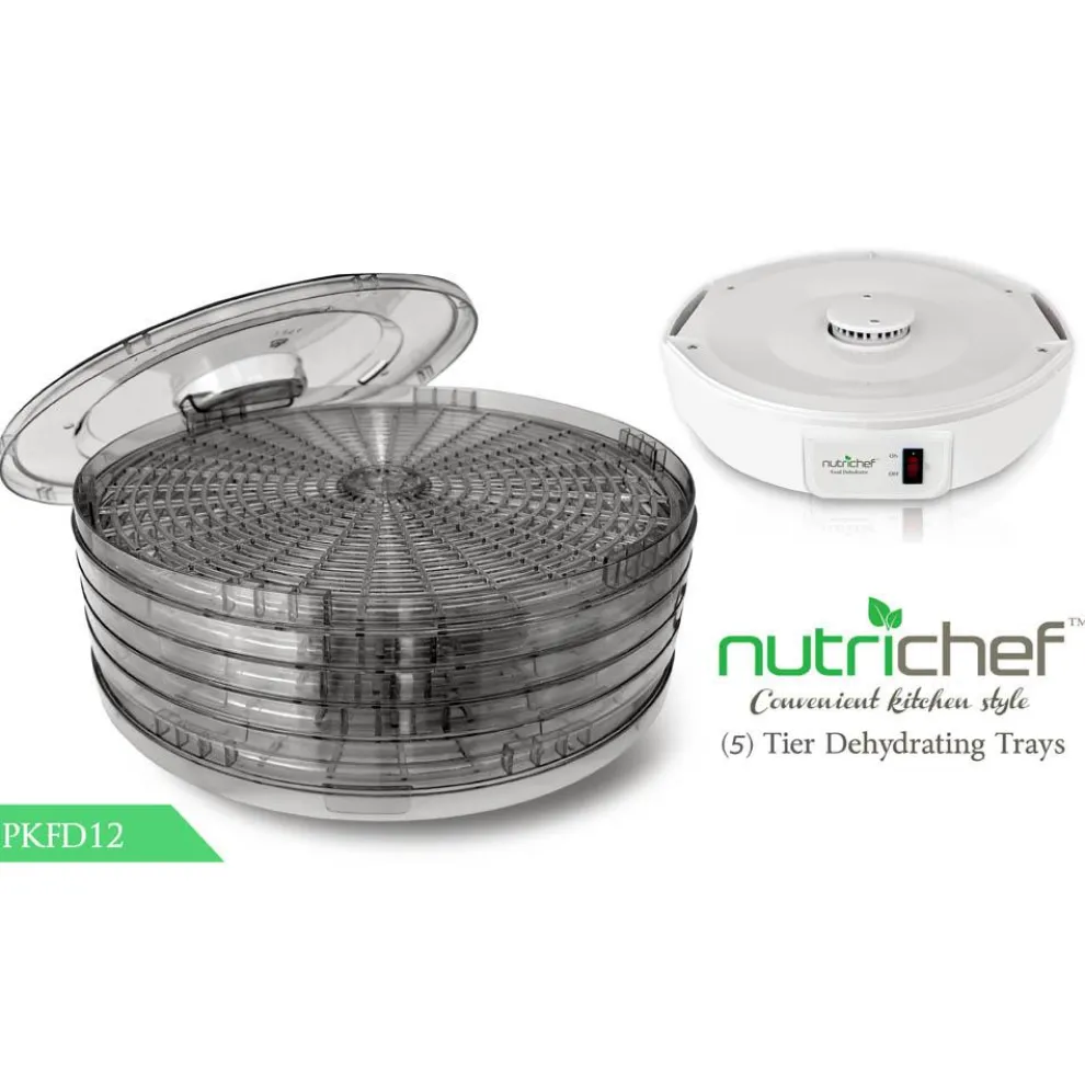 Food Dehydrator Machine, Even Dehydration, 5 Easy-Clean Trays, White