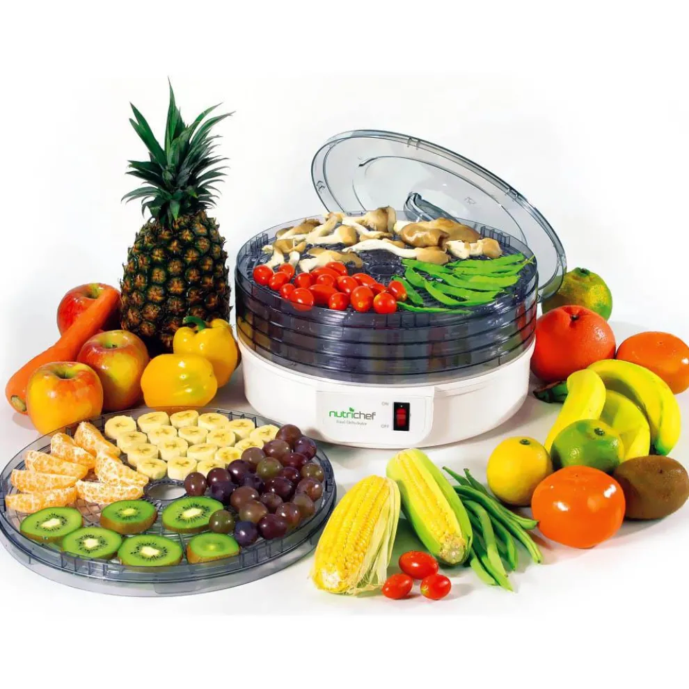 Food Dehydrator Machine, Even Dehydration, 5 Easy-Clean Trays, White
