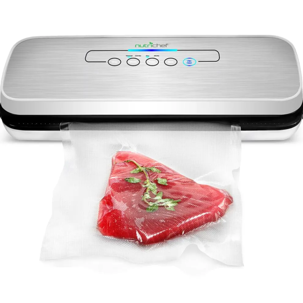 Food Vacuum Sealer - Extend Shelf Life, High Suction, Silver
