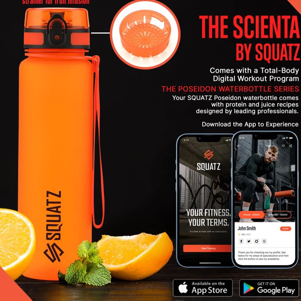 Frosted Water Bottle With Strainer