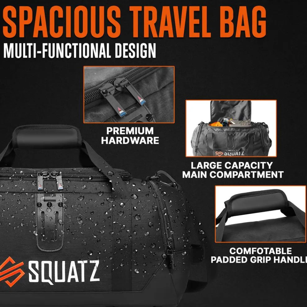 Gym Bag 50L Duffle Backpack Tear-Resistant Polyester, Spacious Compartments