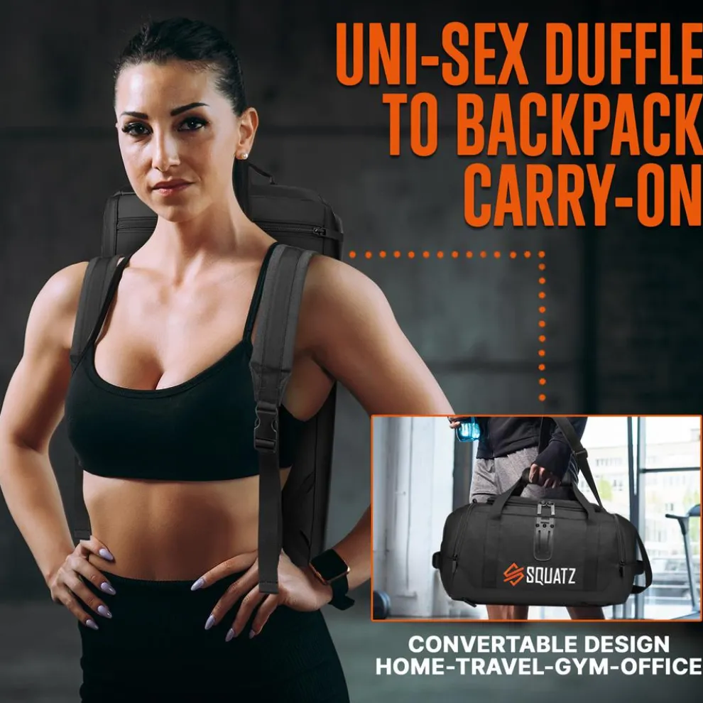 Gym Bag 50L Duffle Backpack Tear-Resistant Polyester, Spacious Compartments