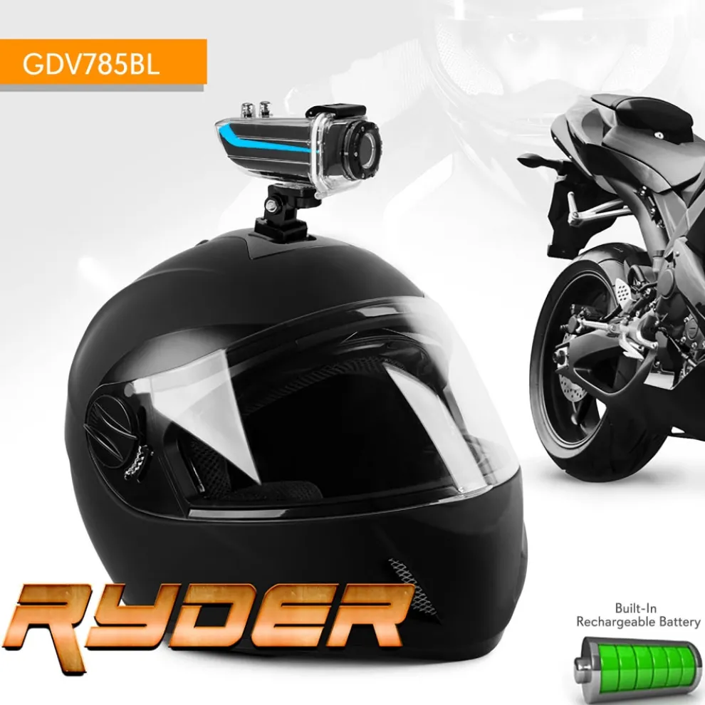 HD Action Camera 1080P Anti-Shake 16MP Waterproof Case Blue