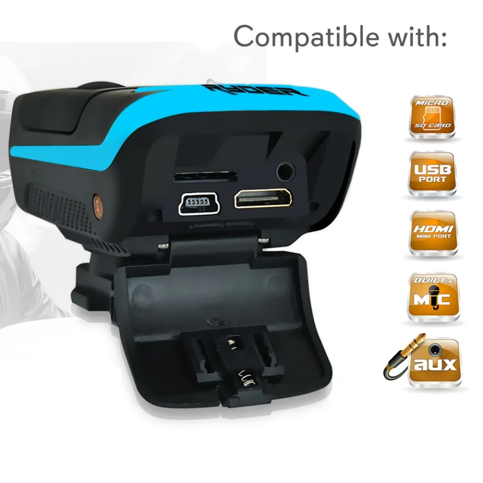 HD Action Camera 1080P Anti-Shake 16MP Waterproof Case Blue