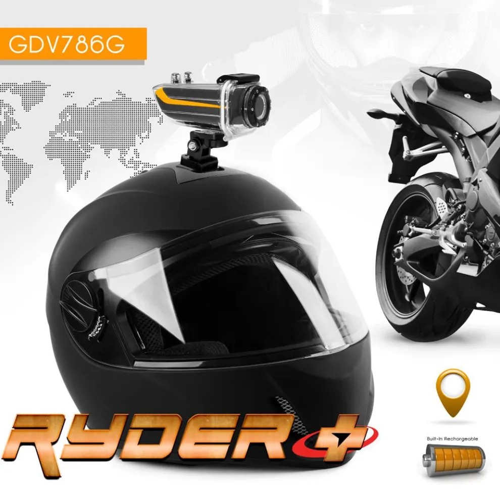 HD Action Camera 1080P GPS Waterproof 16MP Anti-Shake Orange