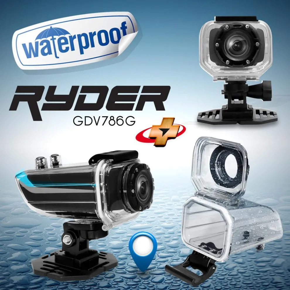 HD Action Camera 1080P GPS Waterproof 16MP Anti-Shake Orange