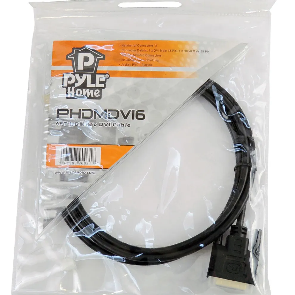 HDMI to DVI Video Cable 6ft 24k Gold-Plated Quad-Shielded