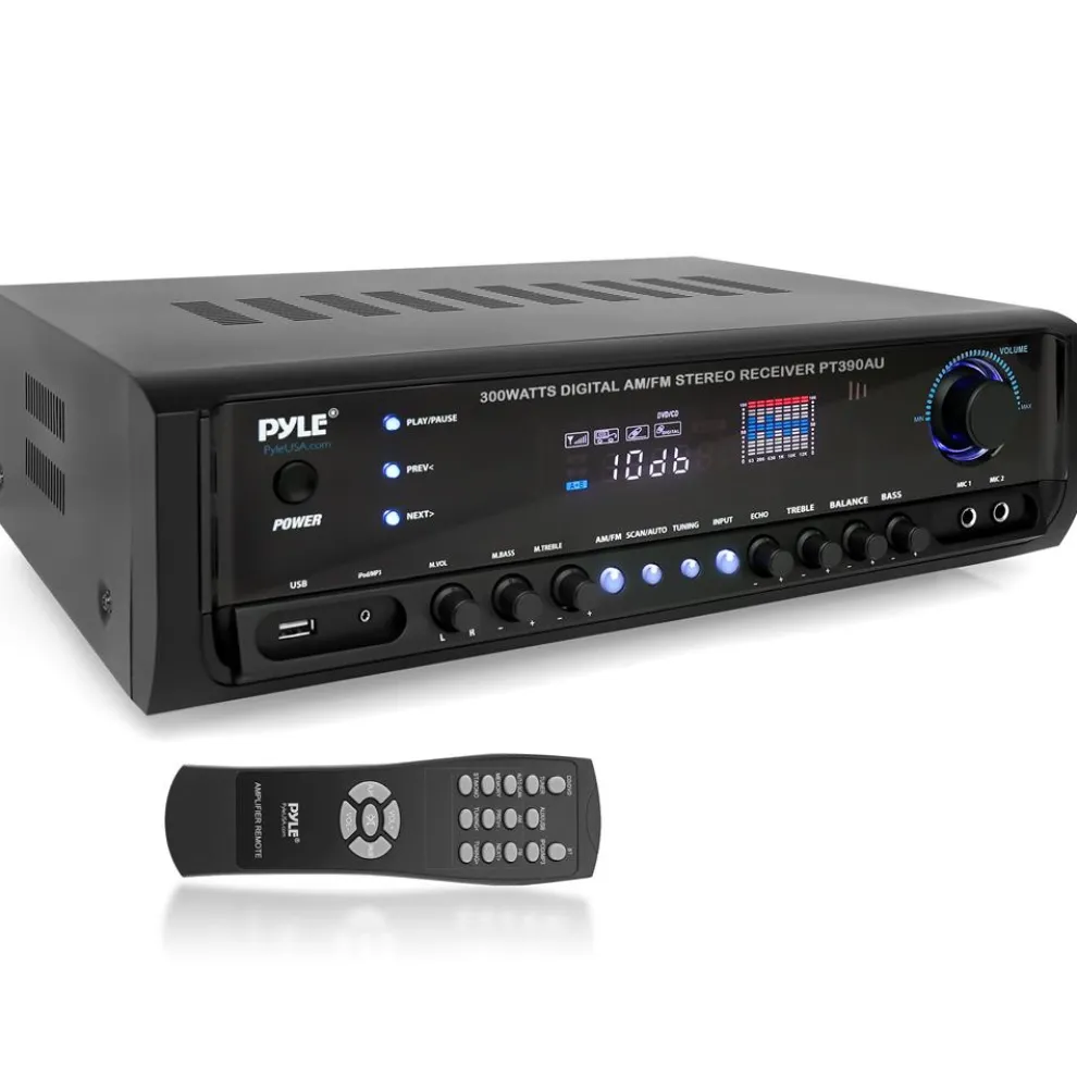 Home Audio Amplifier System 300W 4-Channel USB/AUX/MP3 Receiver