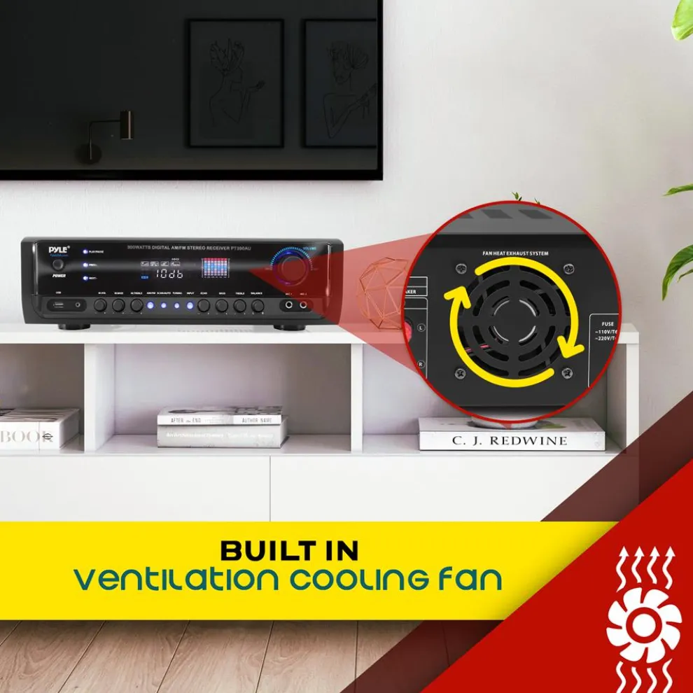 Home Audio Amplifier System 300W 4-Channel USB/AUX/MP3 Receiver