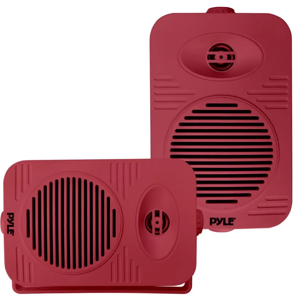 Indoor Outdoor Speakers 300W Waterproof 4" 2-Way System Red