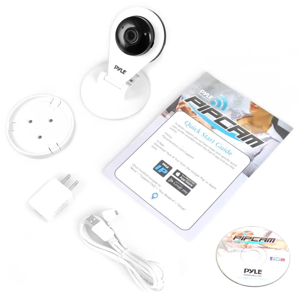 Indoor Wireless Security Camera - HD720p, Night Vision, Motion Detect, White