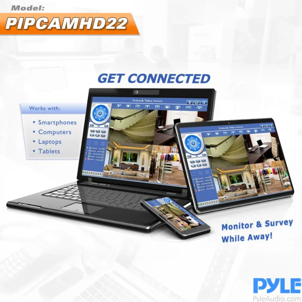 Indoor Wireless Security Camera - HD720p, Night Vision, Motion Detect, White