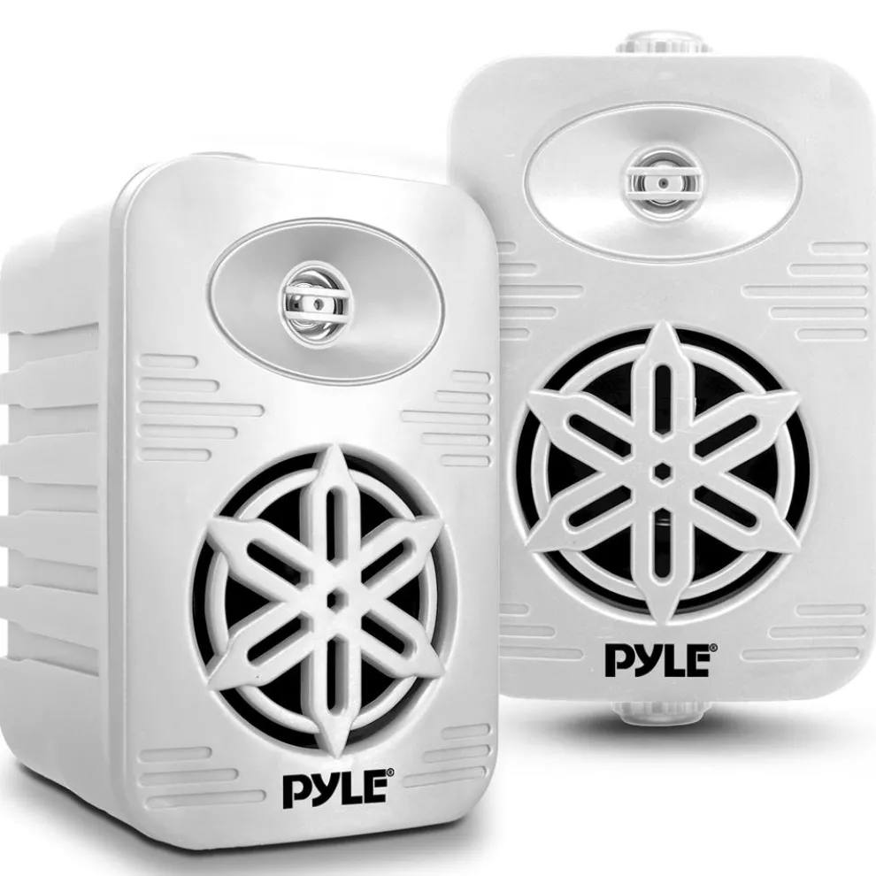 Indoor/Outdoor Speakers 300W Waterproof 4" 2-Way Polymer Tweeter White