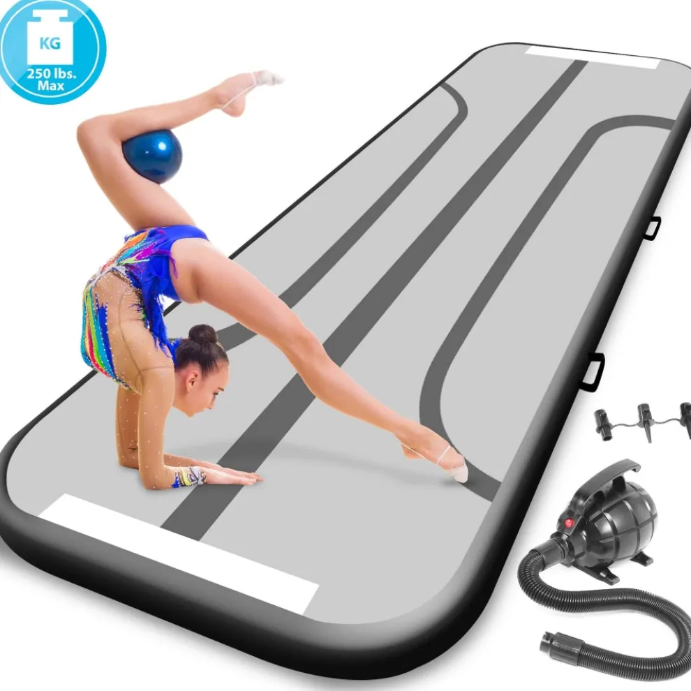 Inflatable Gymnastics Mat - Full Support - Durable PVC - 9.8 ft