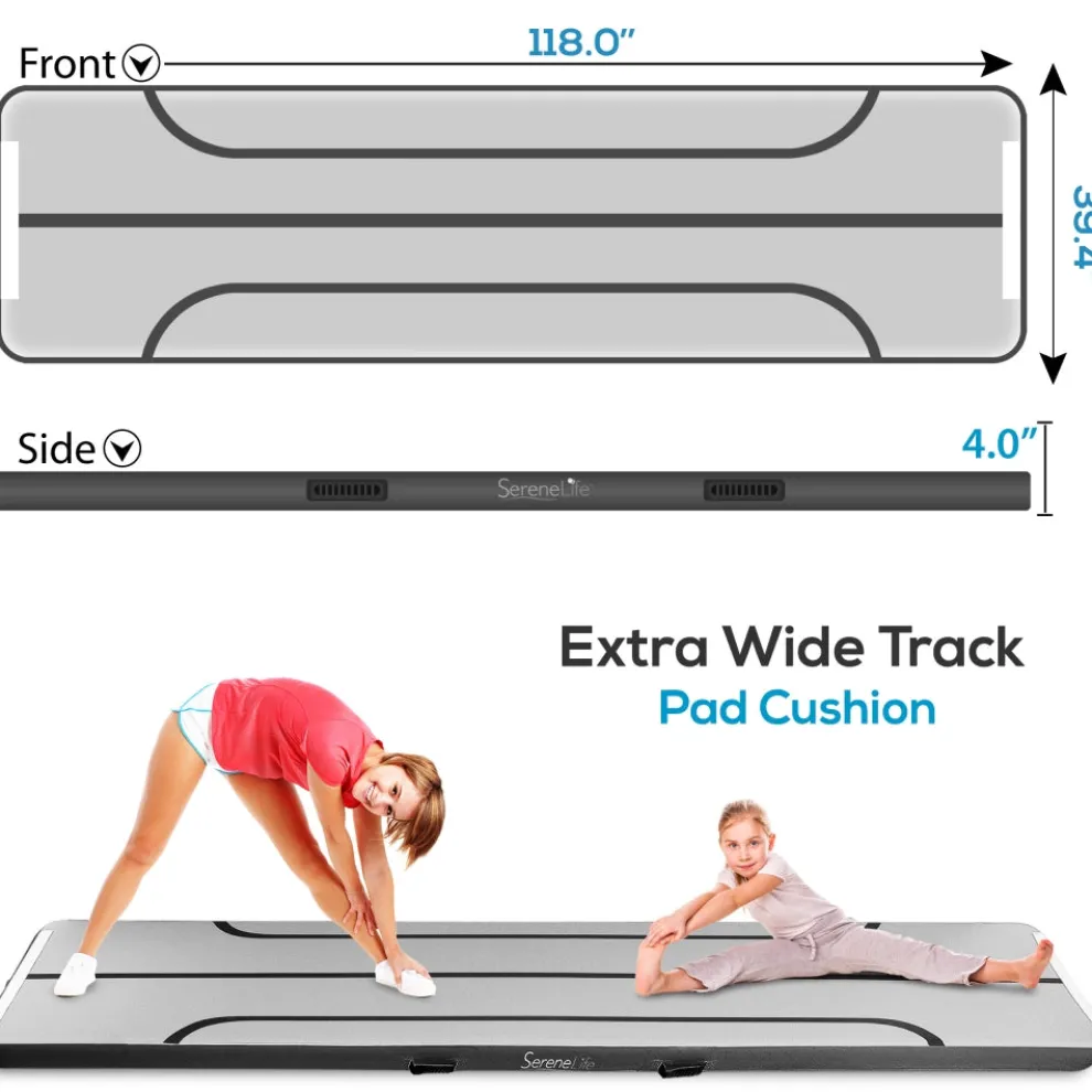 Inflatable Gymnastics Mat - Full Support - Durable PVC - 9.8 ft