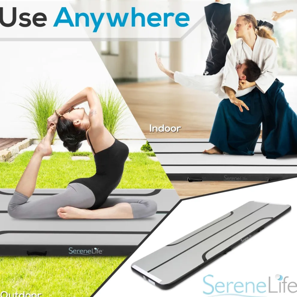 Inflatable Gymnastics Mat - Full Support - Durable PVC - 9.8 ft