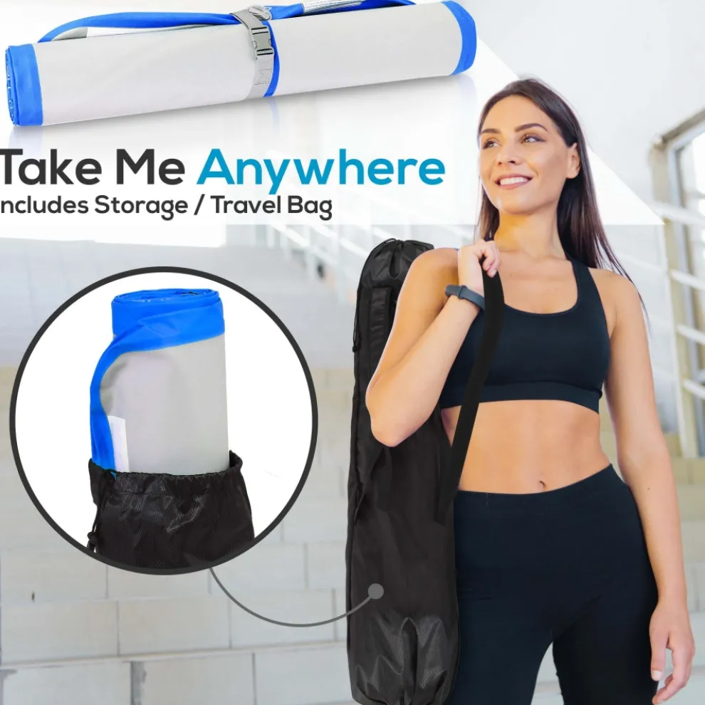 Inflatable Gymnastics Mat - Bouncy, Durable PVC, 13 Ft, Blue