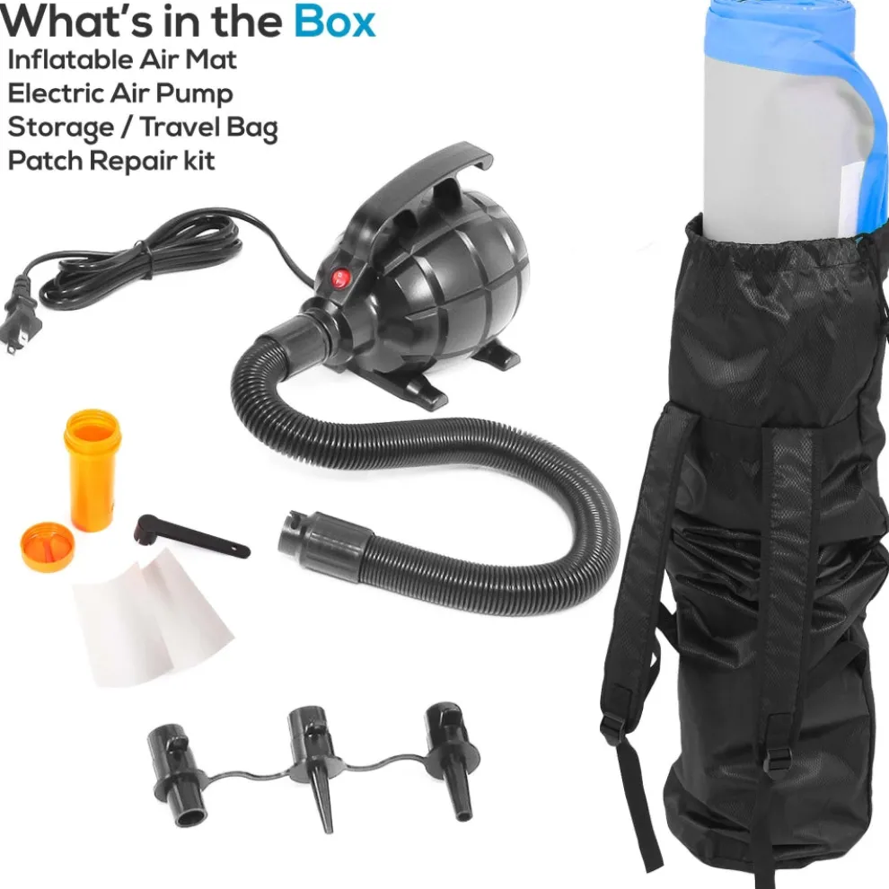 Inflatable Gymnastics Mat - Bouncy, Durable PVC, 13 Ft, Blue