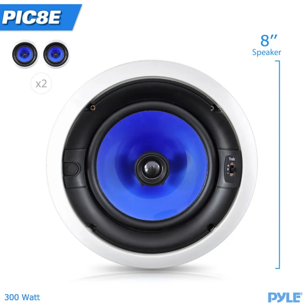 In-Wall Ceiling Speakers 300W Dual 8