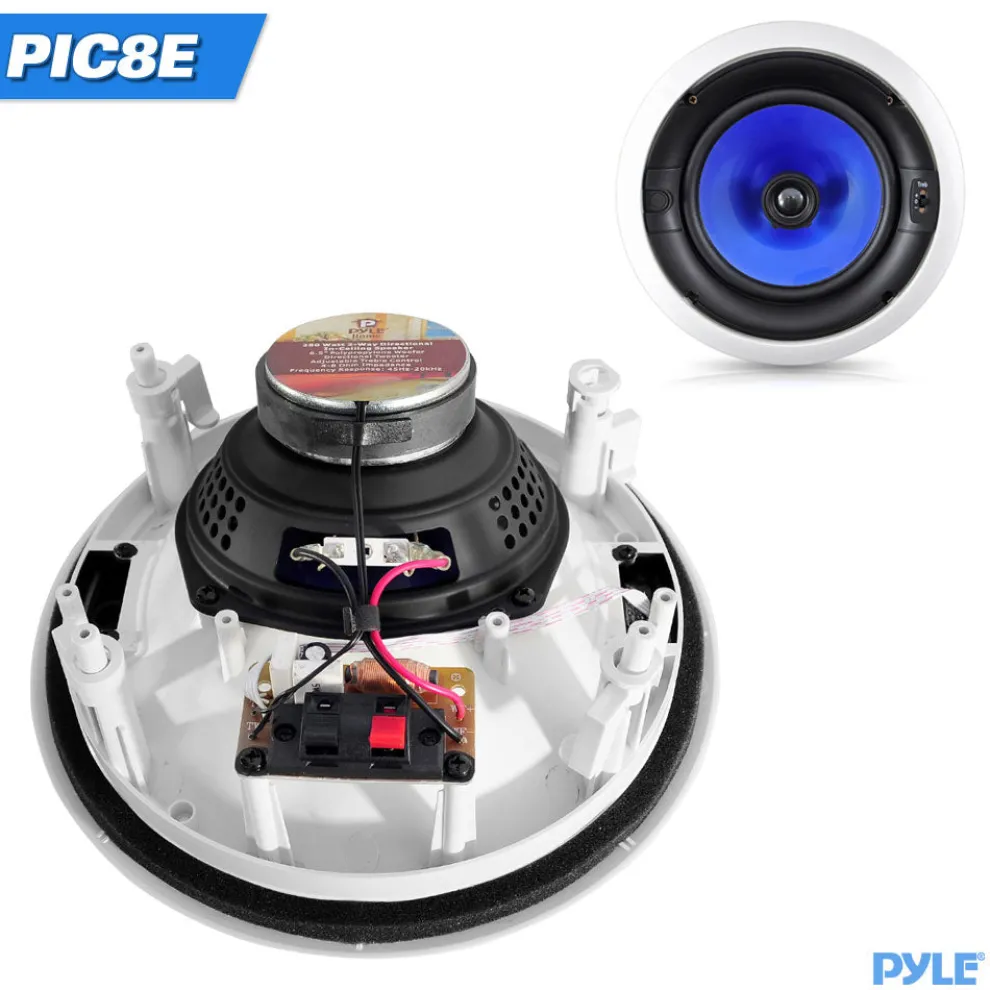 In-Wall Ceiling Speakers 300W Dual 8