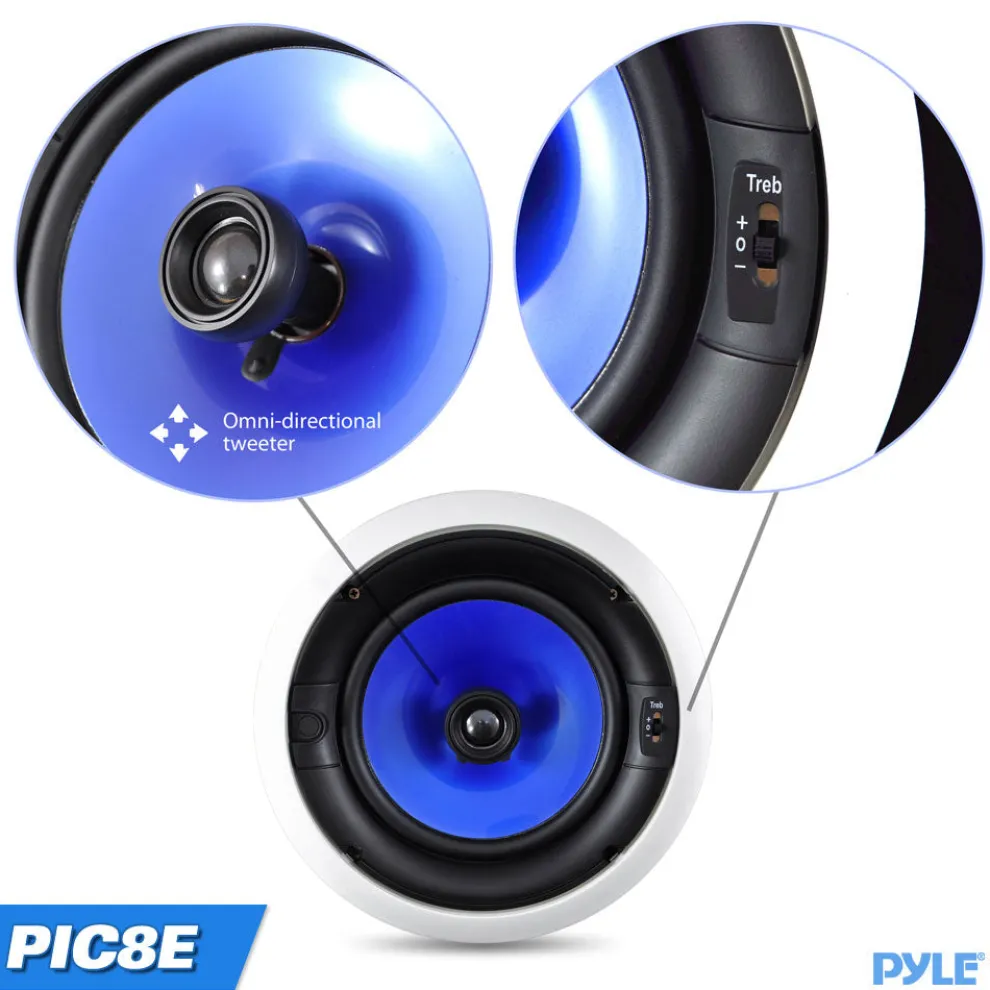 In-Wall Ceiling Speakers 300W Dual 8