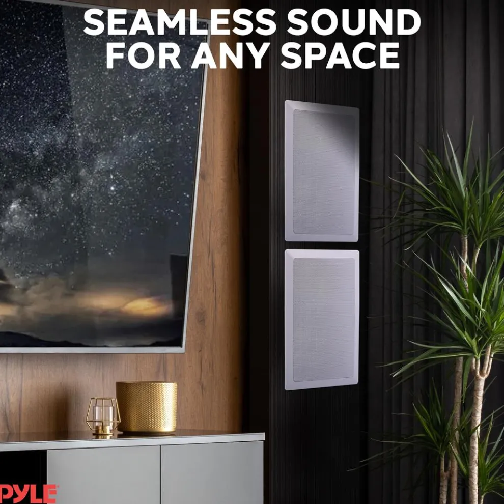 In-Wall/Ceiling Speakers 150W Flush Mount 2-Way Stereo White (Pair)