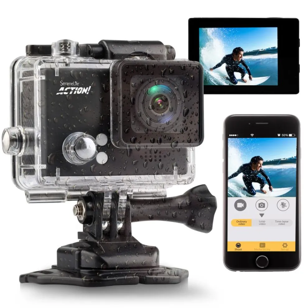 4K Ultra HD Action Camcorder, Slow-Mo, WiFi, 2" LCD, Portable, Black