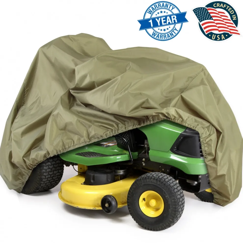 Lawn Tractor Cover Waterproof Canvas Snug Fit All-Weather Green