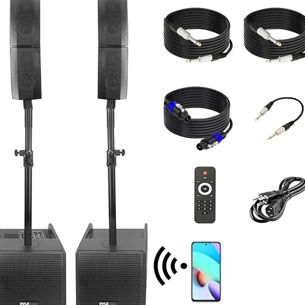 Line Array Speaker System - Powerful Sound, 1320W, Bluetooth Streaming