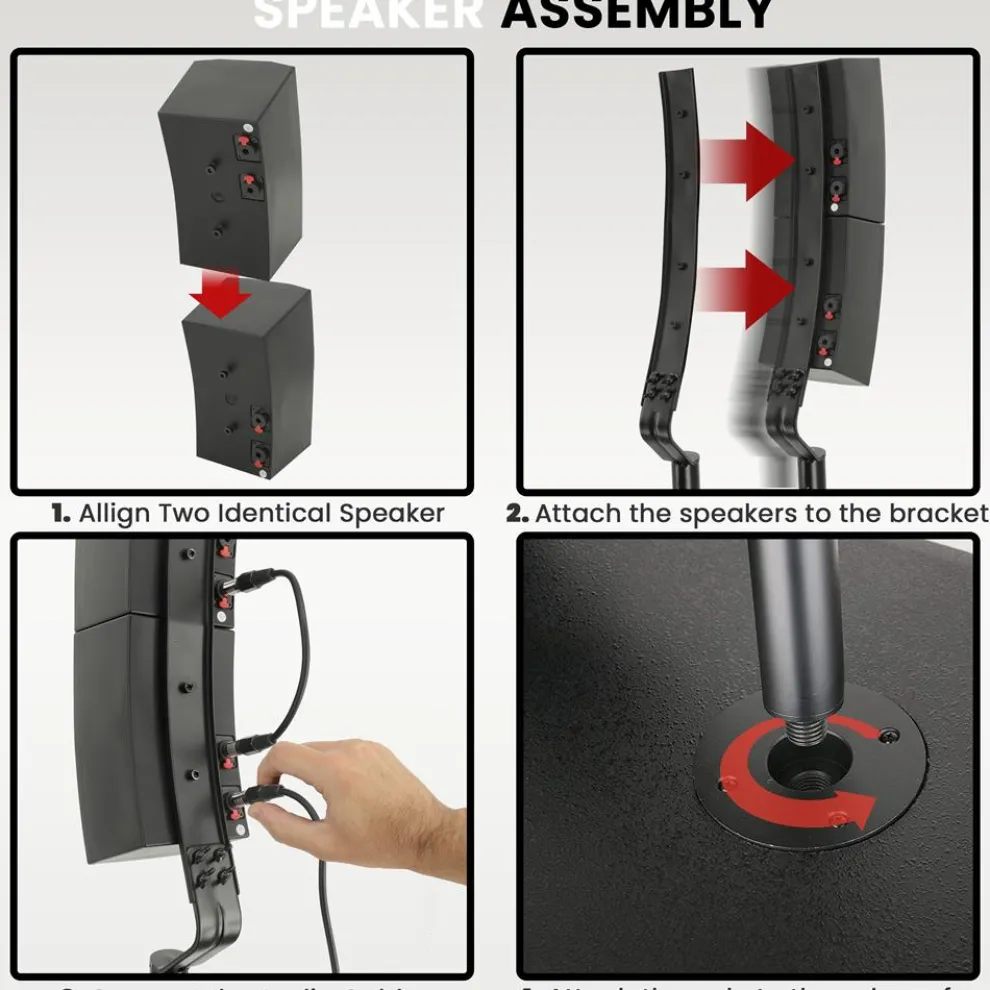 Line Array Speaker System - Powerful Sound, 1320W, Bluetooth Streaming