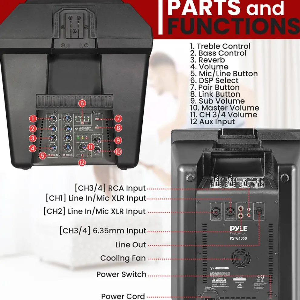 Line Array Speaker System, 1600W, 10