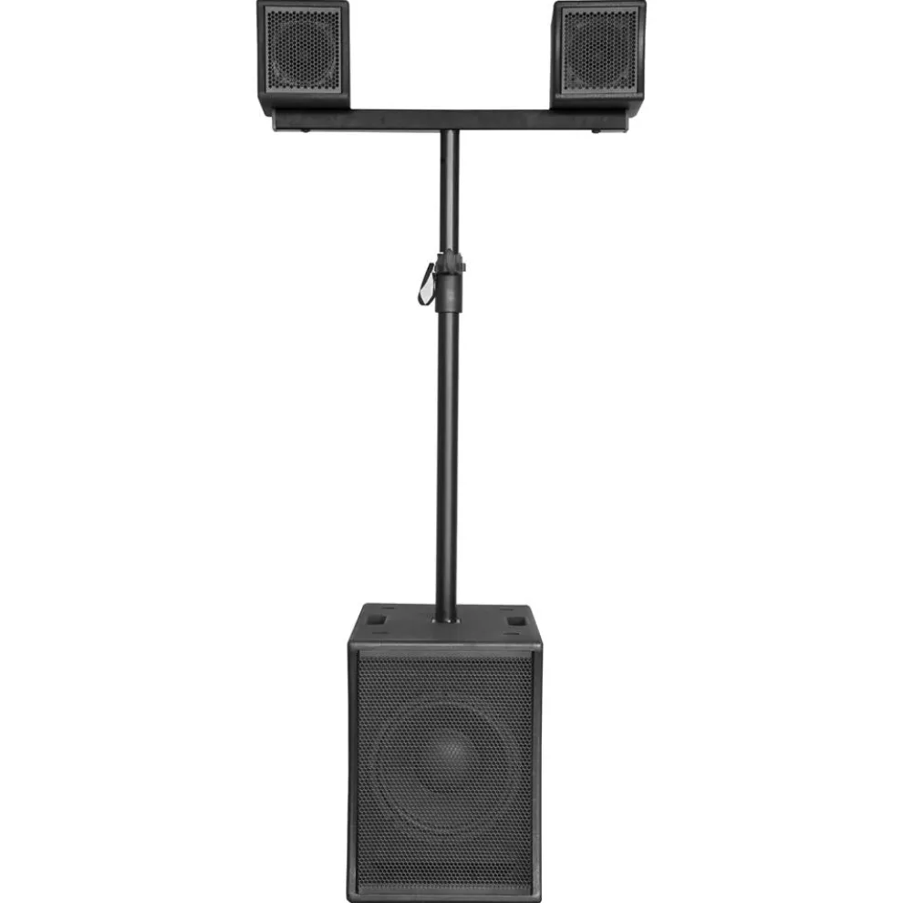 Line Array Speaker System, 1880W, Bluetooth, 10" Subwoofer, DSP, Wood