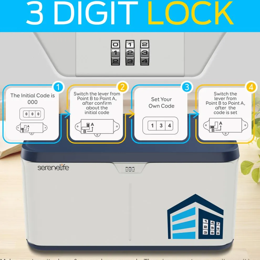 Lockable Storage Box 8 Gal Capacity ABS Material Navy Blue