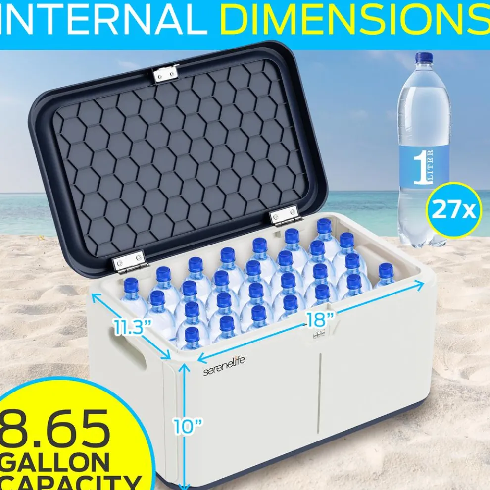 Lockable Storage Box 8 Gal Capacity ABS Material Navy Blue