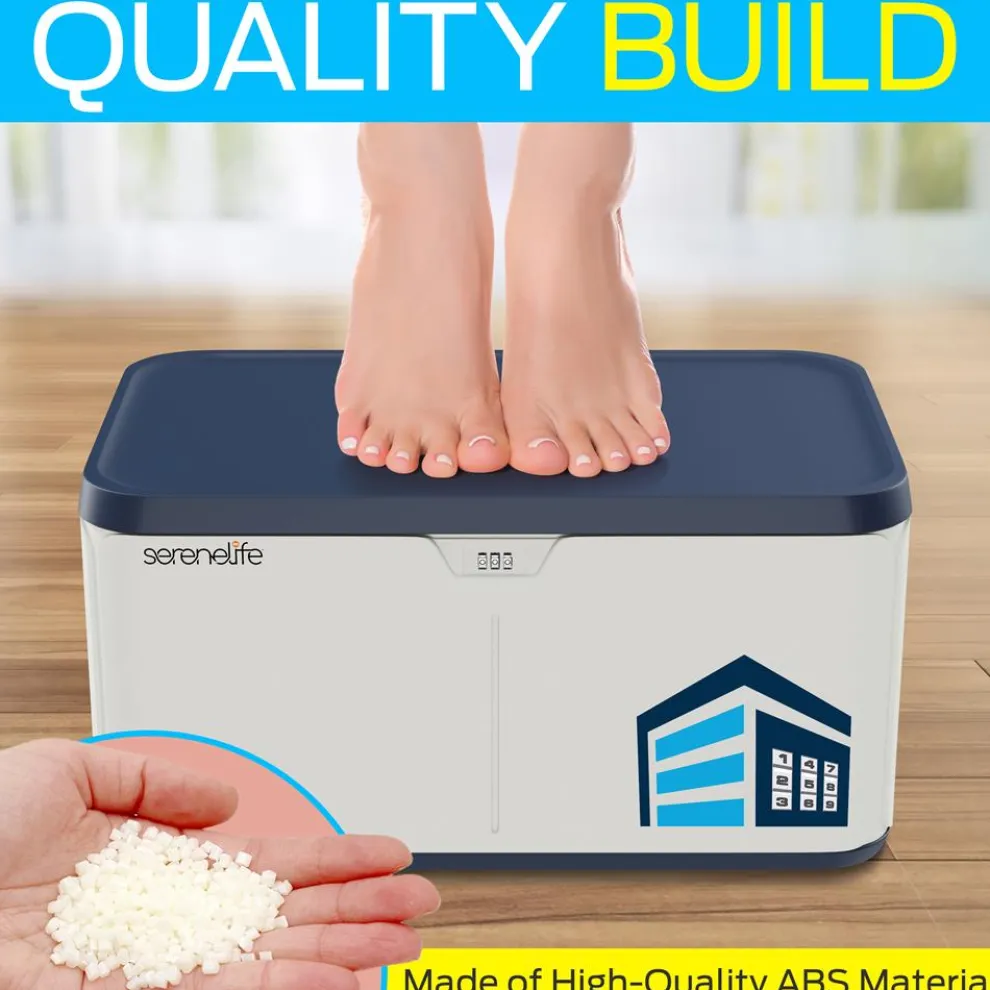 Lockable Storage Box 8 Gal Capacity ABS Material Navy Blue