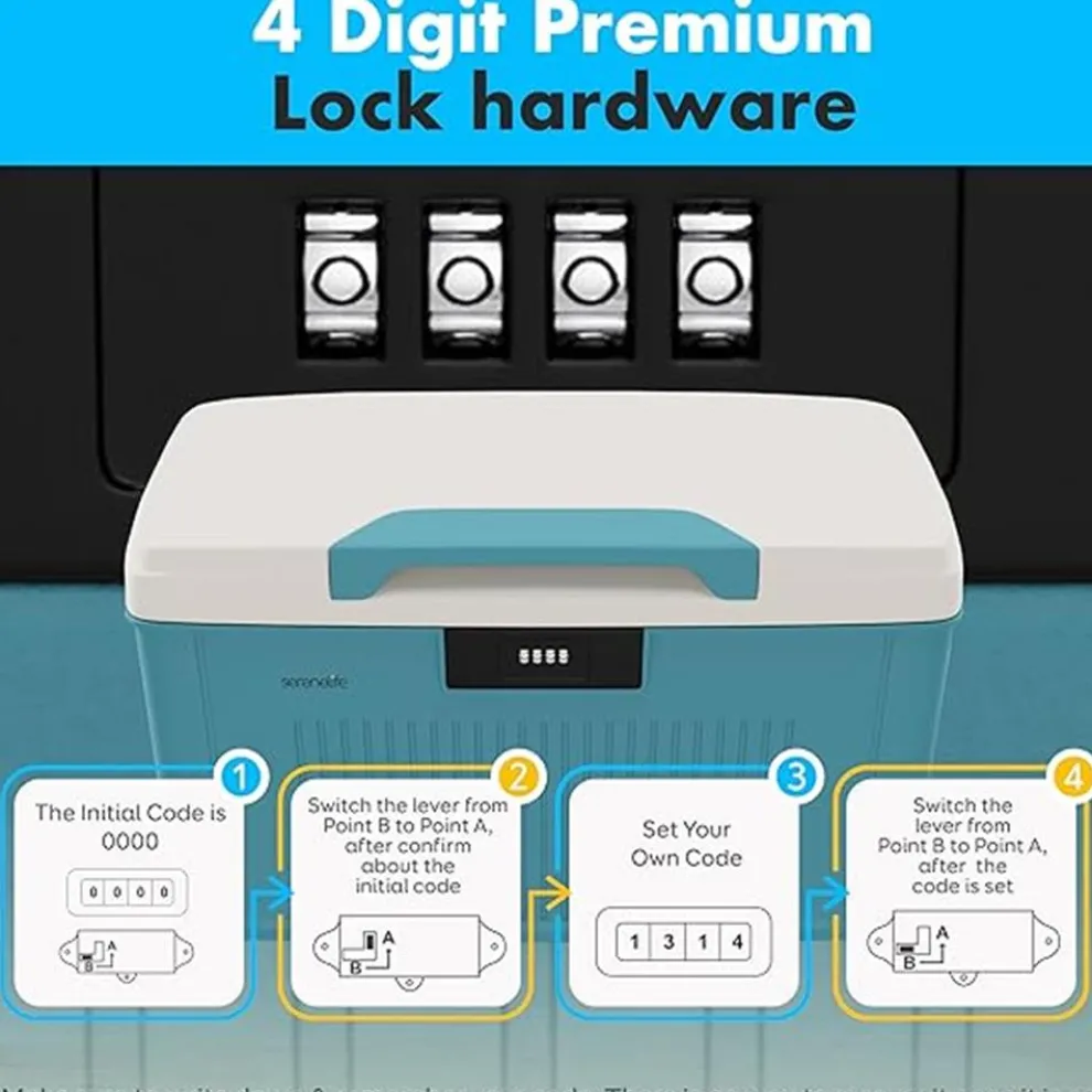Lockable Storage Bin 6.5 Gal Capacity ABS Material Blue