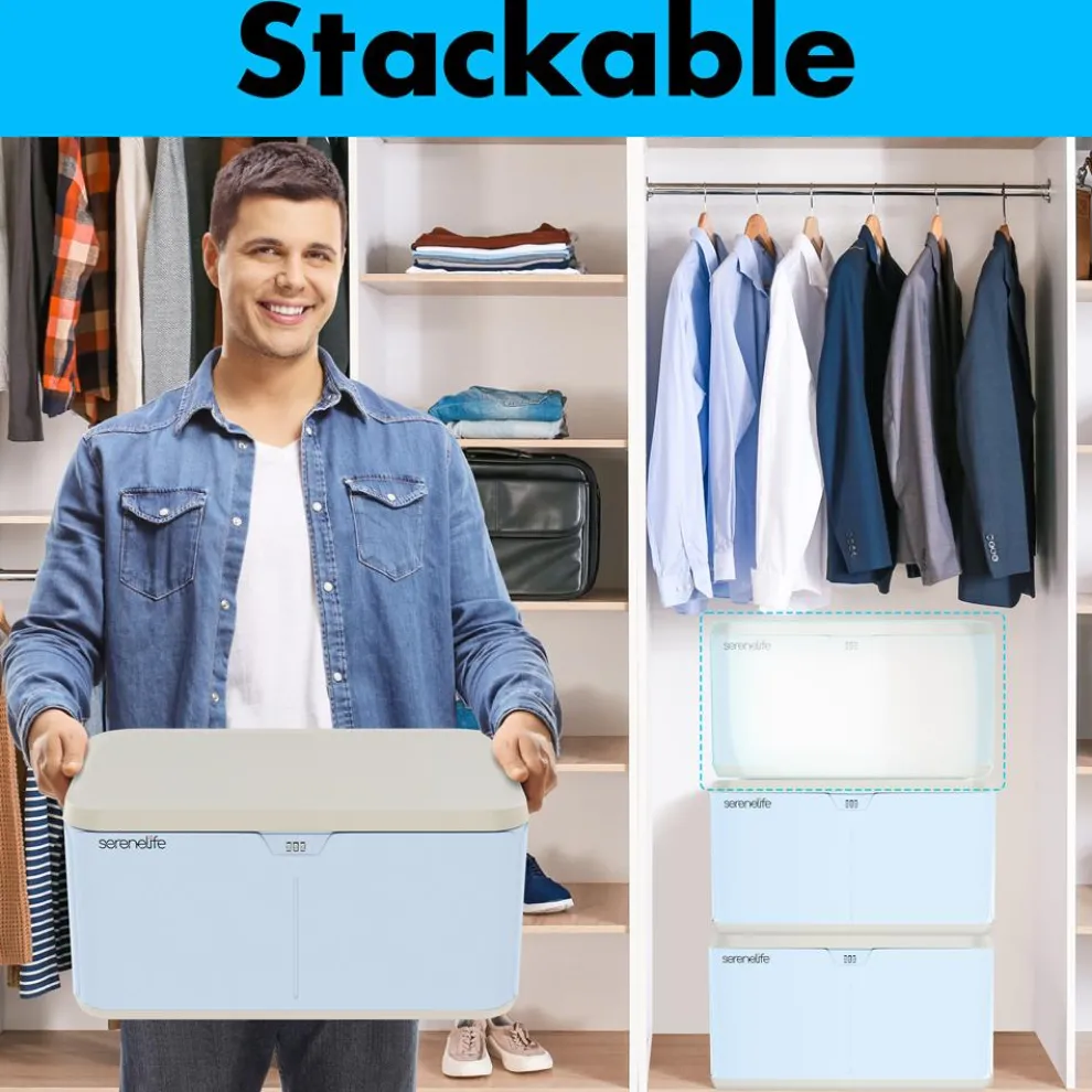Lockable Storage Box 7 Gal Capacity ABS Material Light Blue