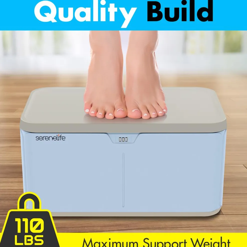 Lockable Storage Box 7 Gal Capacity ABS Material Light Blue