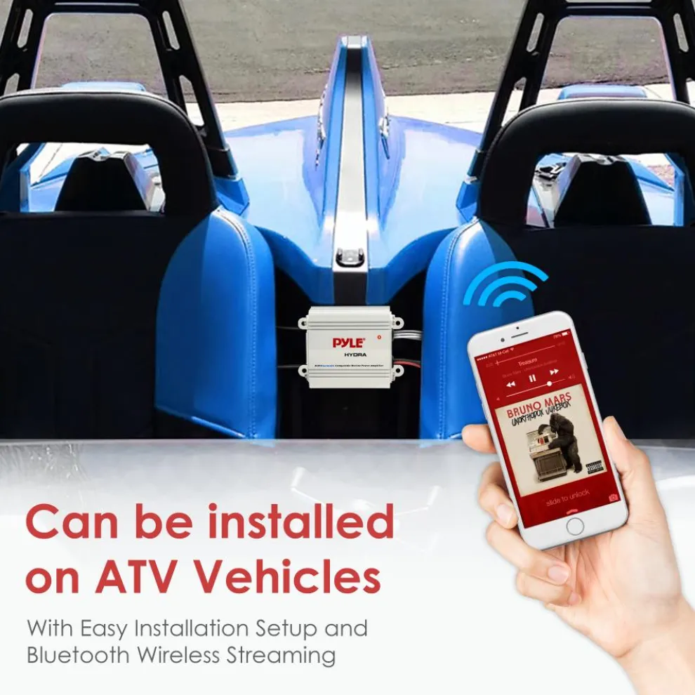 Marine Amplifier 200W Bluetooth Waterproof Compact Audio System