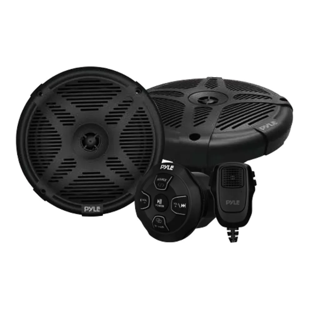 Marine Bluetooth Speaker Kit - Waterproof, Wireless Control, Microphone