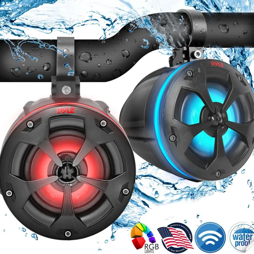 Marine Bluetooth Speakers 800W Waterproof RGB Lights for ATV/UTV