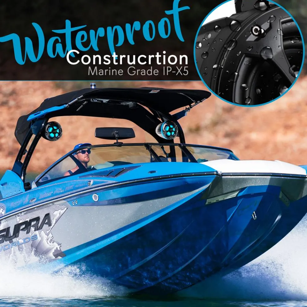 Marine Bluetooth Speakers 800W Waterproof RGB Lights for ATV/UTV